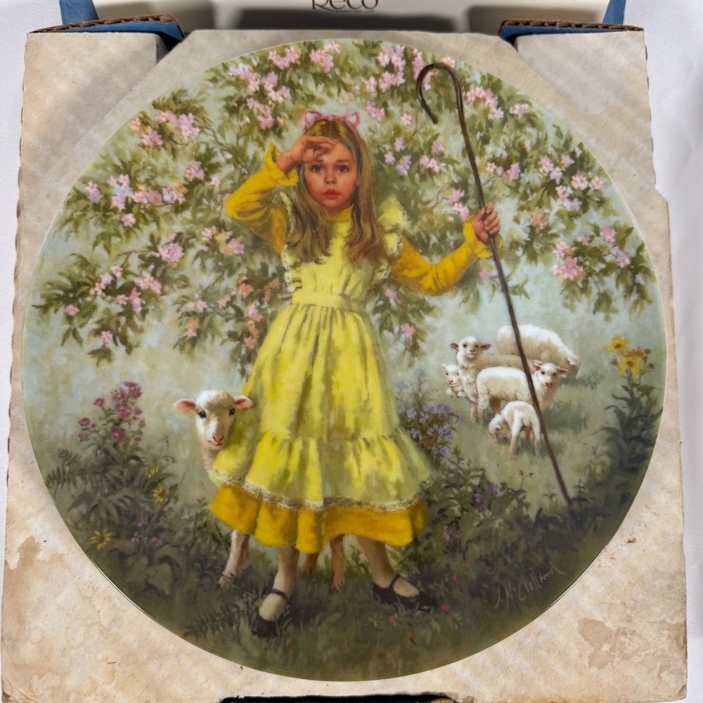 Reco Little Bo Peep Collector Plate John McClelland 1983 Mother Goose Series COA